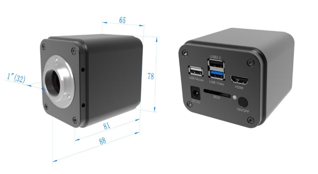 CMOS камера с креплением C-mount HDMI/WiFi /USB3.0 мультивыходная серии SCAM4K