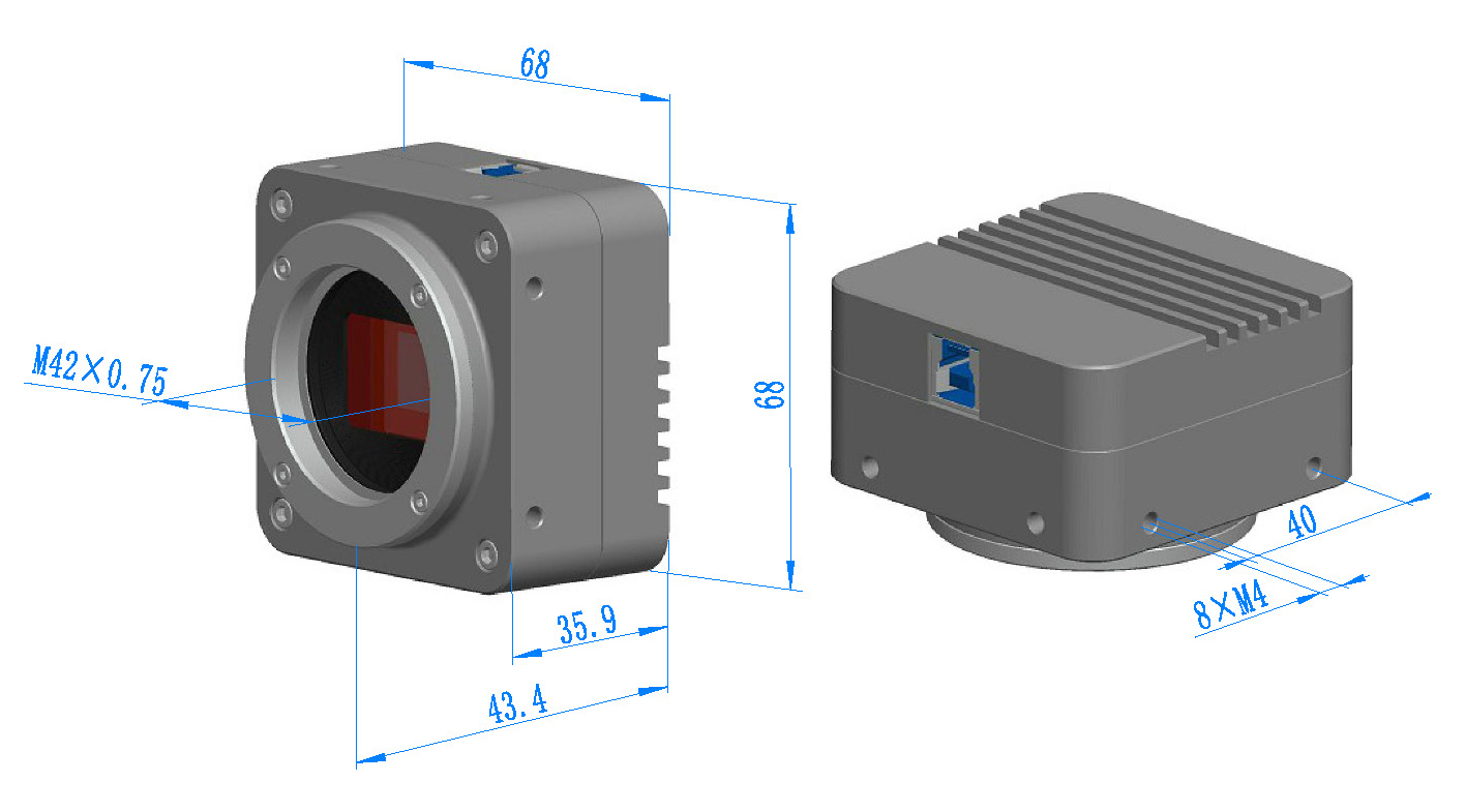 CMOS камера M42 and M42 to C or F Mount USB3.0 серии BIGEYE