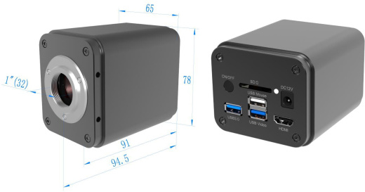 Камера C-mount с автофокусом HDMI/WiFi/USB мультивыходная серии X5FCAM4K8MPA 